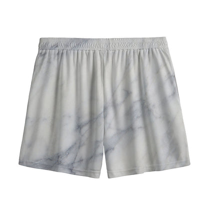 Smoke Grey Marble Print Mesh Shorts