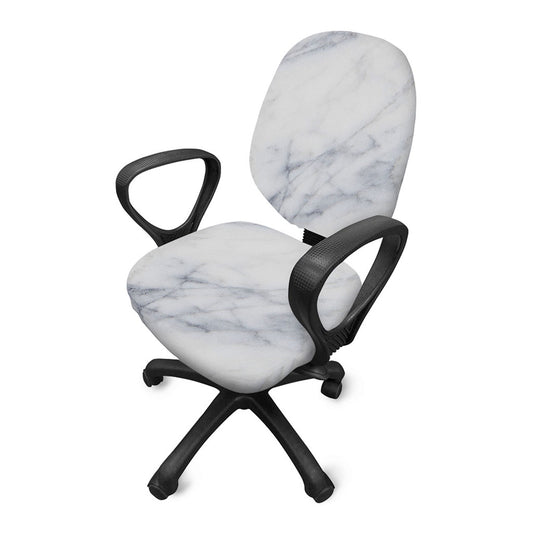 Smoke Grey Marble Print Office Chair Cover