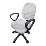 Smoke Grey Marble Print Office Chair Cover