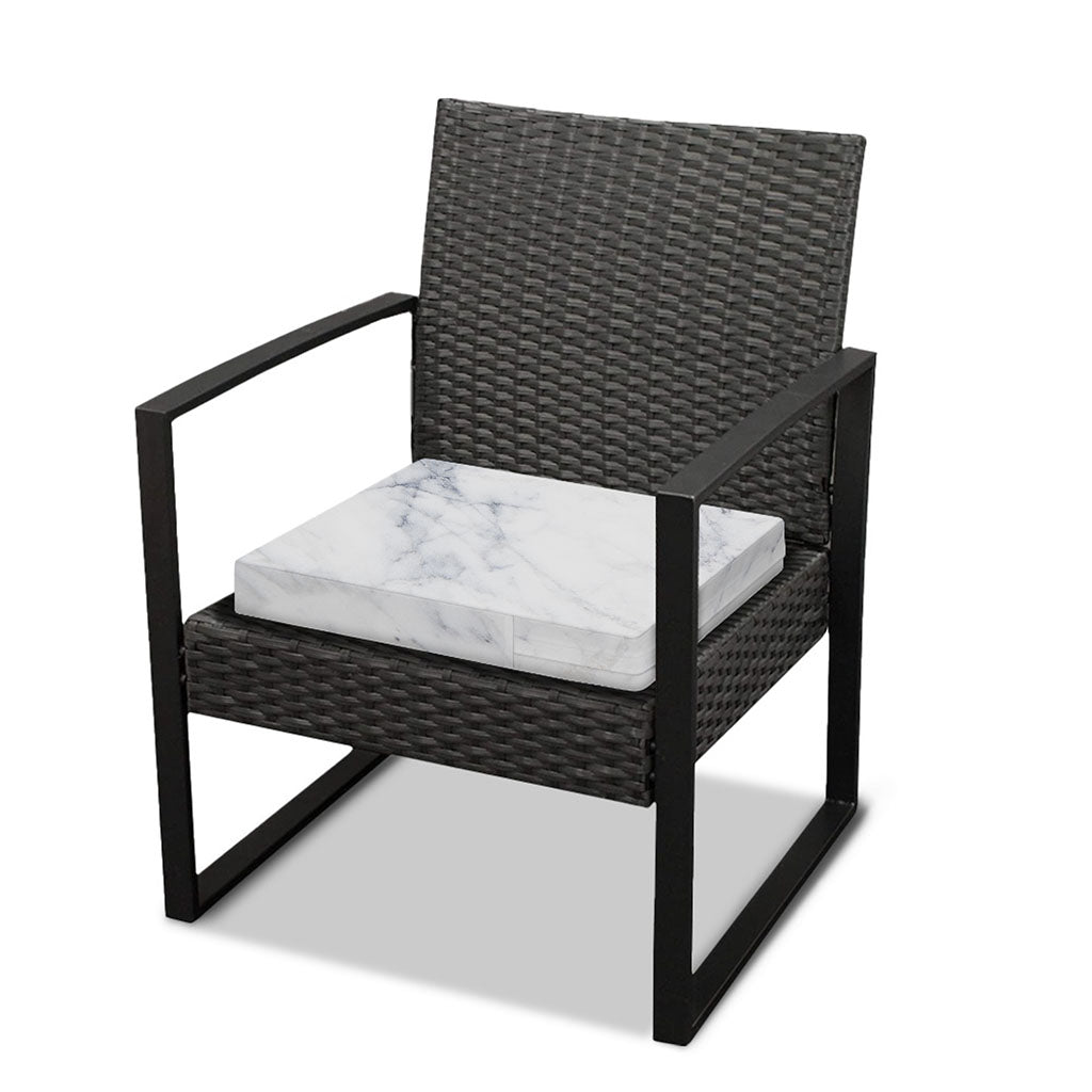 Smoke Grey Marble Print Outdoor Seat Cushion Cover