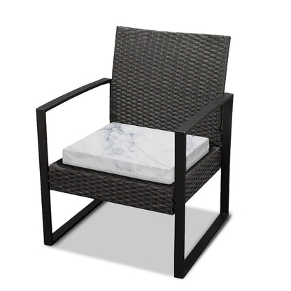 Smoke Grey Marble Print Outdoor Seat Cushion Cover