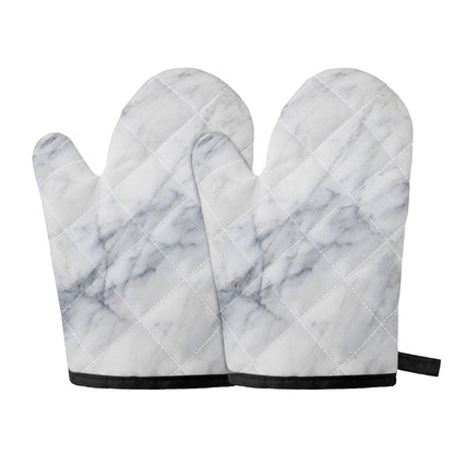 Smoke Grey Marble Print Oven Mitts