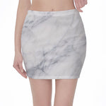 Smoke Grey Marble Print Pencil Mini Skirt