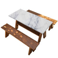 Smoke Grey Marble Print Picnic Table Cover