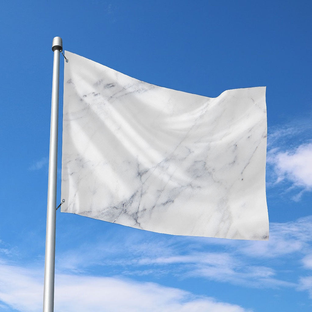 Smoke Grey Marble Print Polyester Flag
