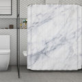 Smoke Grey Marble Print Polyester Shower Curtain