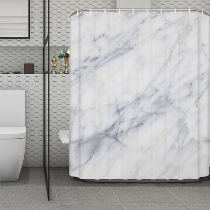 Smoke Grey Marble Print Polyester Shower Curtain