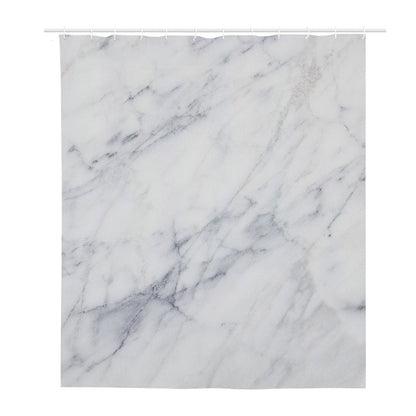 Smoke Grey Marble Print Polyester Shower Curtain