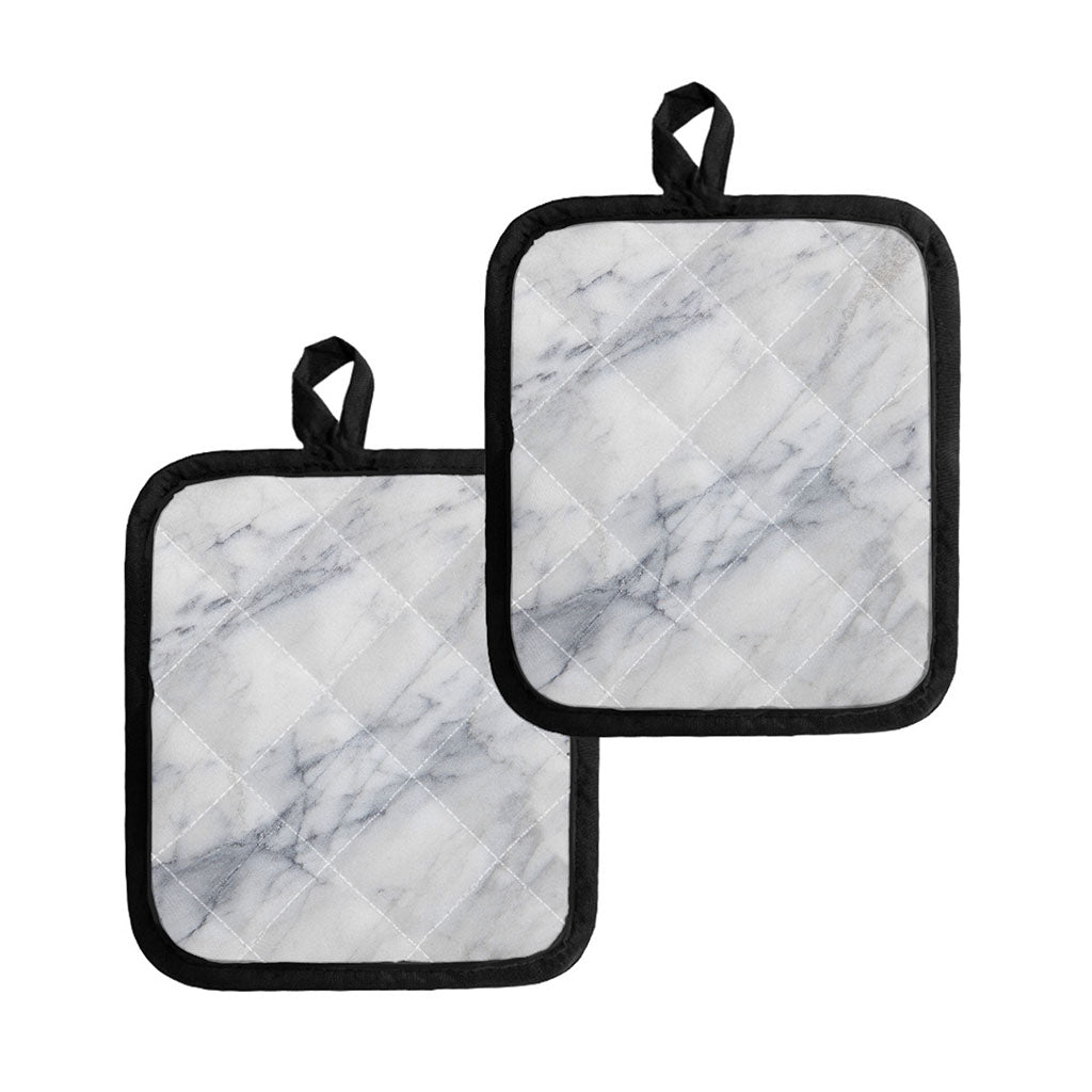 Smoke Grey Marble Print Pot Holders