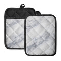 Smoke Grey Marble Print Pot Holders With Pocket