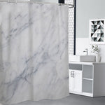 Smoke Grey Marble Print Premium Shower Curtain
