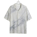Smoke Grey Marble Print Rayon Hawaiian Shirt