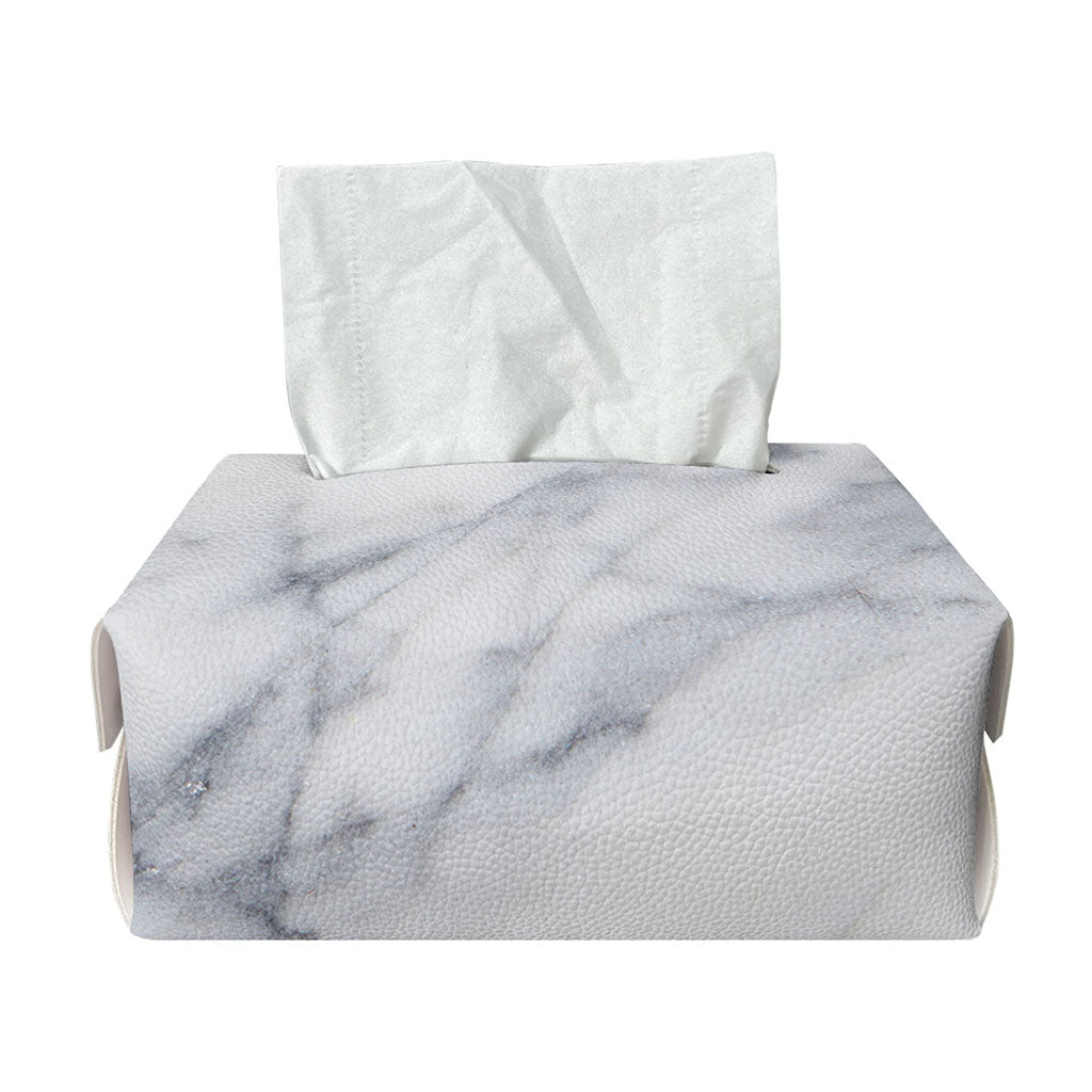 Smoke Grey Marble Print Rectangle Tissue Box Cover