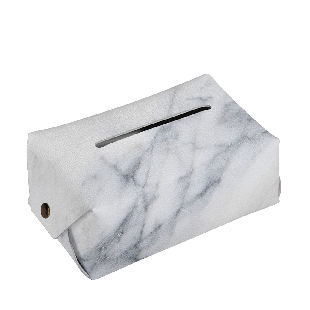 Smoke Grey Marble Print Rectangle Tissue Box Cover