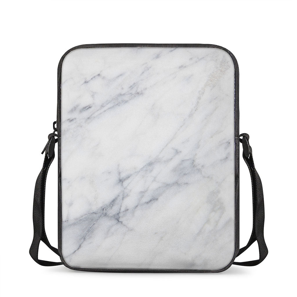 Smoke Grey Marble Print Rectangular Crossbody Bag