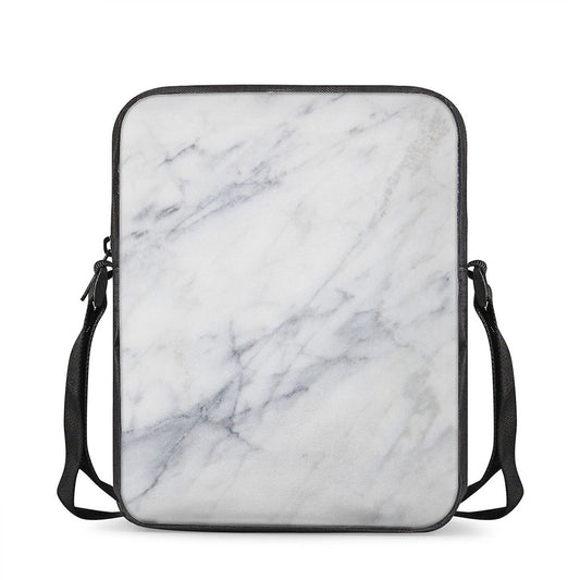 Smoke Grey Marble Print Rectangular Crossbody Bag