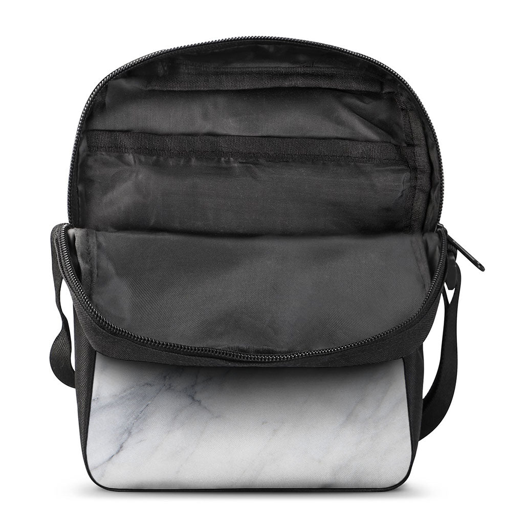 Smoke Grey Marble Print Rectangular Crossbody Bag
