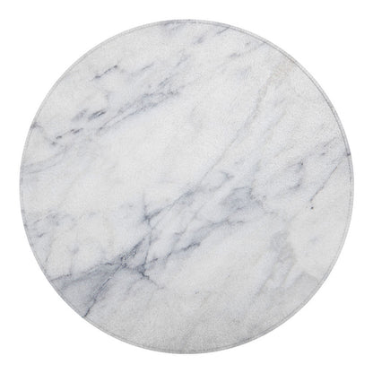 Smoke Grey Marble Print Round Blanket