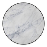 Smoke Grey Marble Print Round Floor Mat