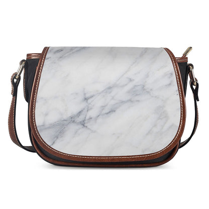 Smoke Grey Marble Print Saddle Bag
