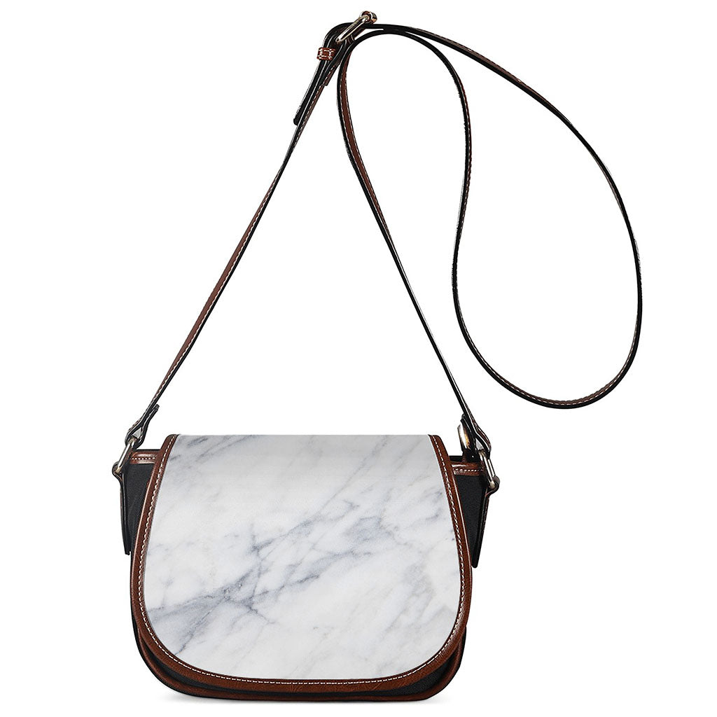 Smoke Grey Marble Print Saddle Bag