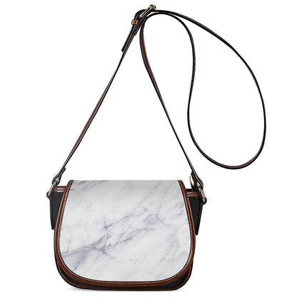 Smoke Grey Marble Print Saddle Bag