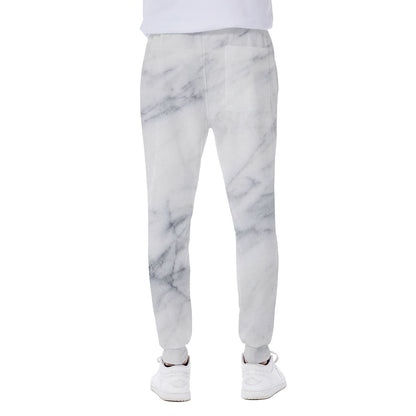 Smoke Grey Marble Print Scuba Joggers