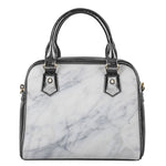 Smoke Grey Marble Print Shoulder Handbag