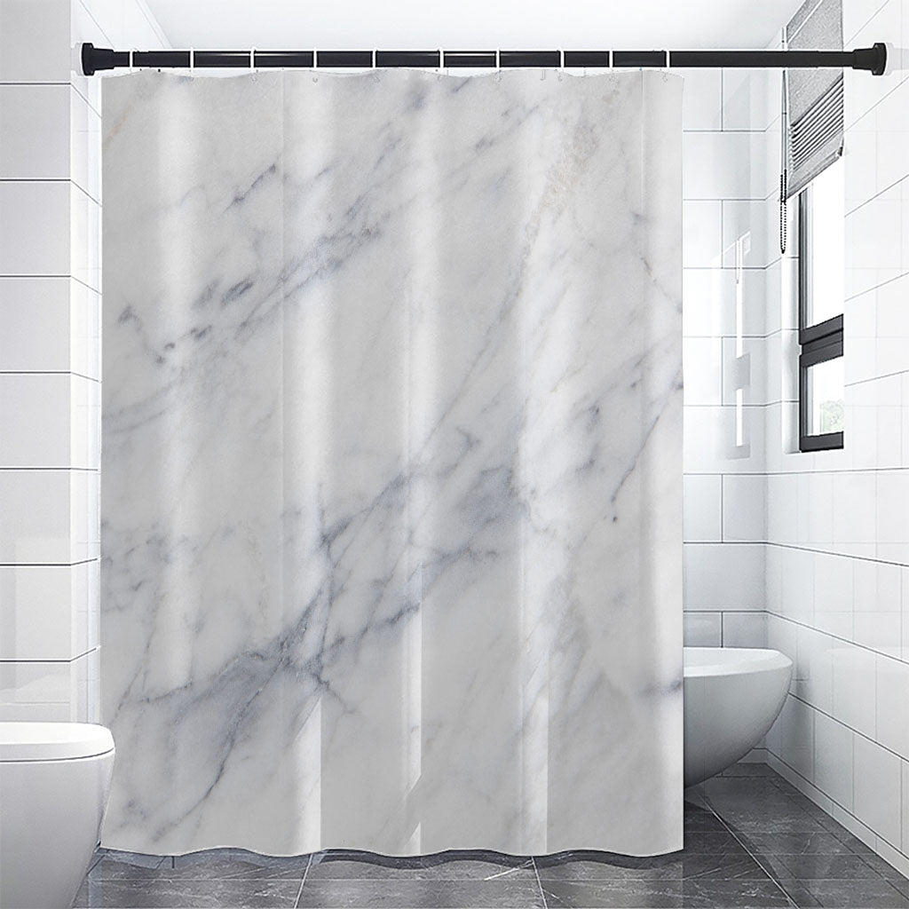 Smoke Grey Marble Print Shower Curtain