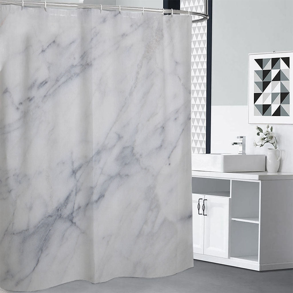 Smoke Grey Marble Print Shower Curtain