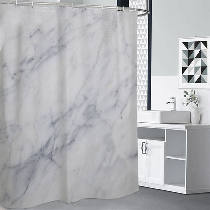Smoke Grey Marble Print Shower Curtain