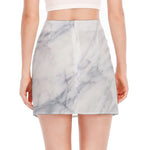 Smoke Grey Marble Print Side Slit Mini Skirt