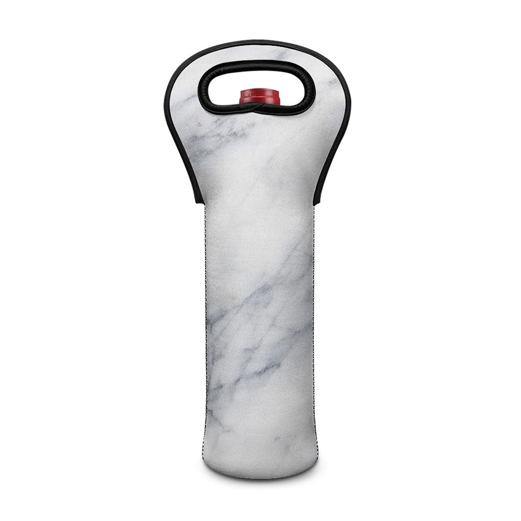 Smoke Grey Marble Print Single Neoprene Wine Tote