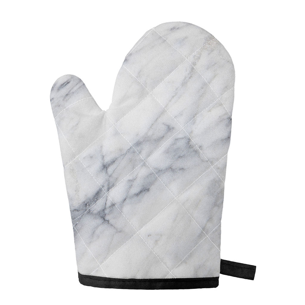 Smoke Grey Marble Print Single Oven Mitt