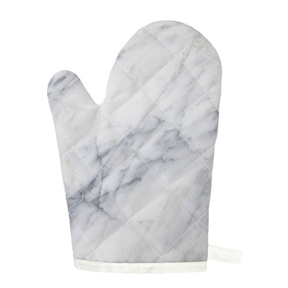 Smoke Grey Marble Print Single Oven Mitt