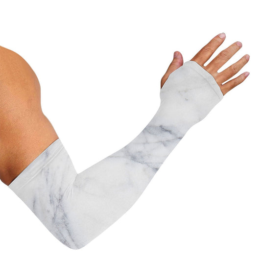 Smoke Grey Marble Print Sun Protection Arm Sleeves