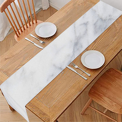 Smoke Grey Marble Print Table Runner