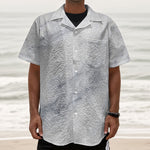 Smoke Grey Marble Print Textured Short Sleeve Shirt