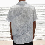 Smoke Grey Marble Print Textured Short Sleeve Shirt