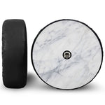 Smoke Grey Marble Print Tire Cover With Camera Hole