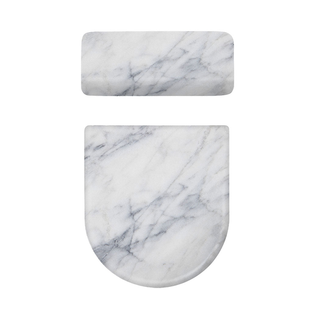 Smoke Grey Marble Print Toilet Lid And Tank Cover Set