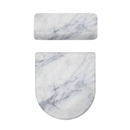 Smoke Grey Marble Print Toilet Lid And Tank Cover Set