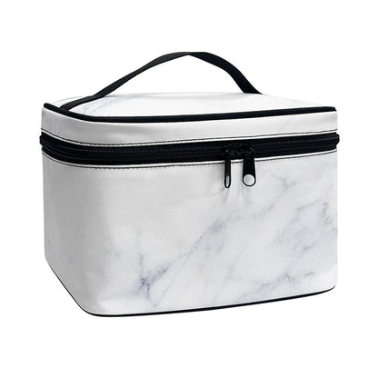 Smoke Grey Marble Print Travel Makeup Bag