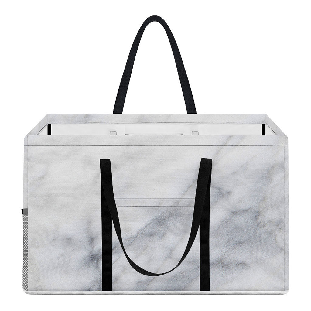 Smoke Grey Marble Print Utility Tote Bag