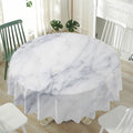 Smoke Grey Marble Print Waterproof Round Tablecloth