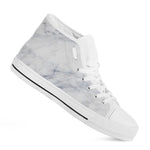 Smoke Grey Marble Print White High Top Sneakers