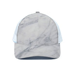 Smoke Grey Marble Print White Mesh Trucker Cap