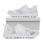 Smoke Grey Marble Print White Running Shoes