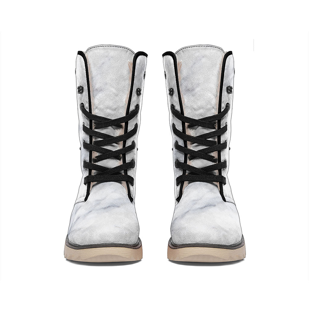 Smoke Grey Marble Print Winter Boots