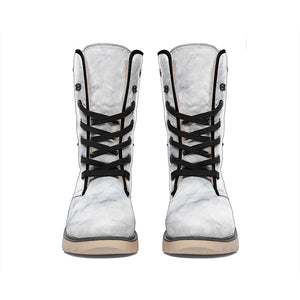 Smoke Grey Marble Print Winter Boots